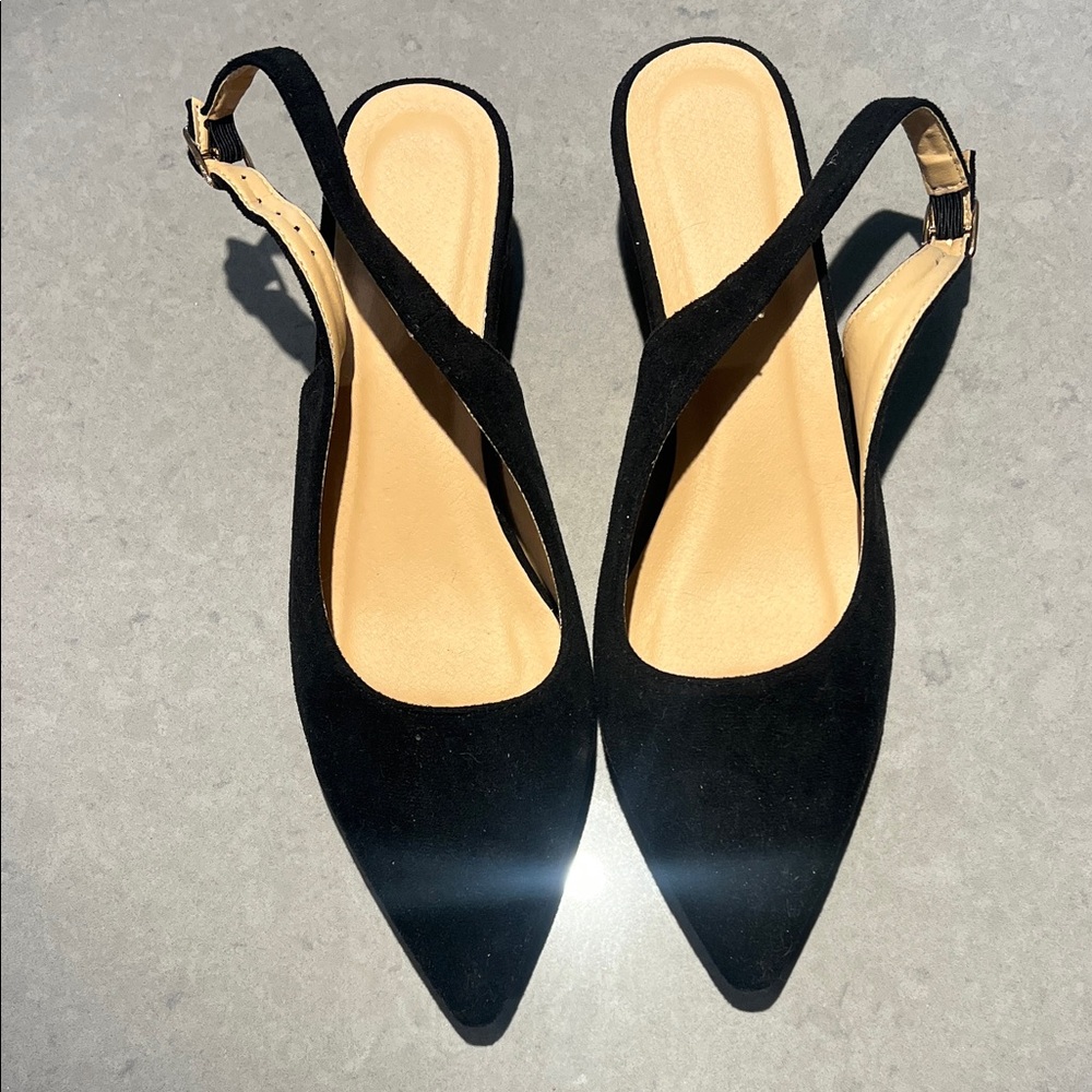 SHEIN Black Slingback Heels